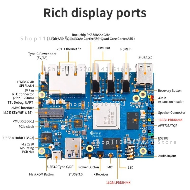 Orange Pi 5 Plus 32gb R-am Sin - Orange Pi 5 Plus 32Gb recension och pris
