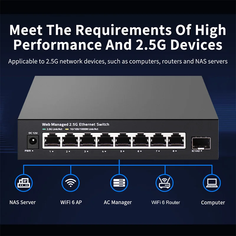 ONTi 2.5GbE Managed Switch 8 P - Sfp+ 10G Managed Switch 8 Port recension och pris