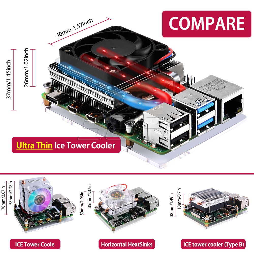 52Pi New Ultra Thin Ice Tower  - Deskpi Super6C recension och pris