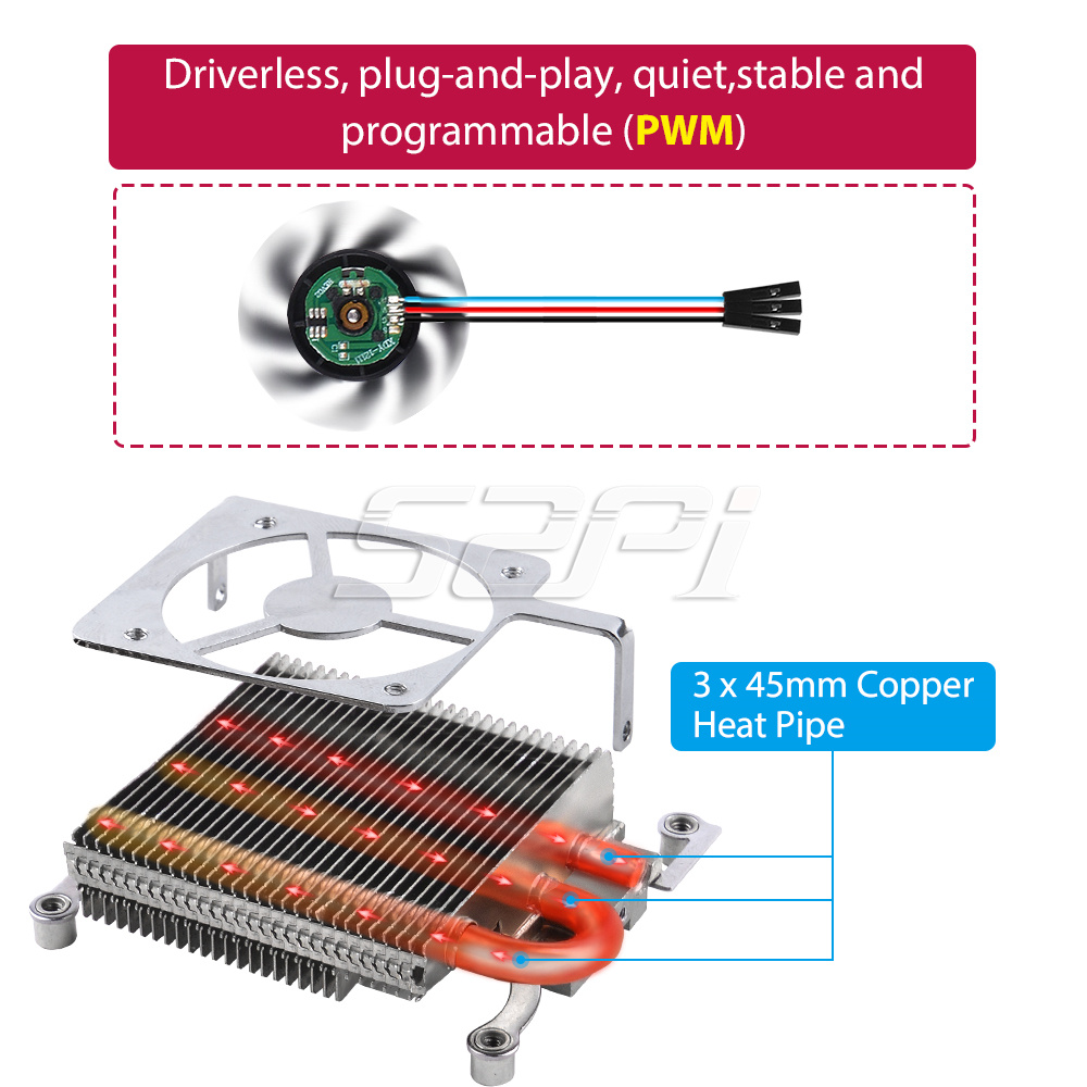 52Pi New Ultra Thin Ice Tower  - Deskpi Super6C recension och pris