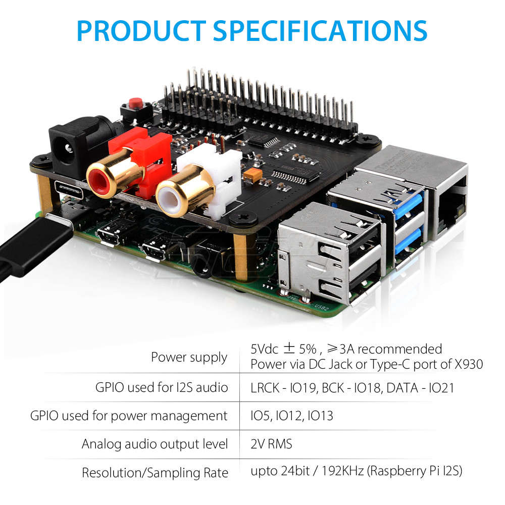 52Pi X930 Bluetooth 5.0 HiFi D - Deskpi Super6C recension och pris